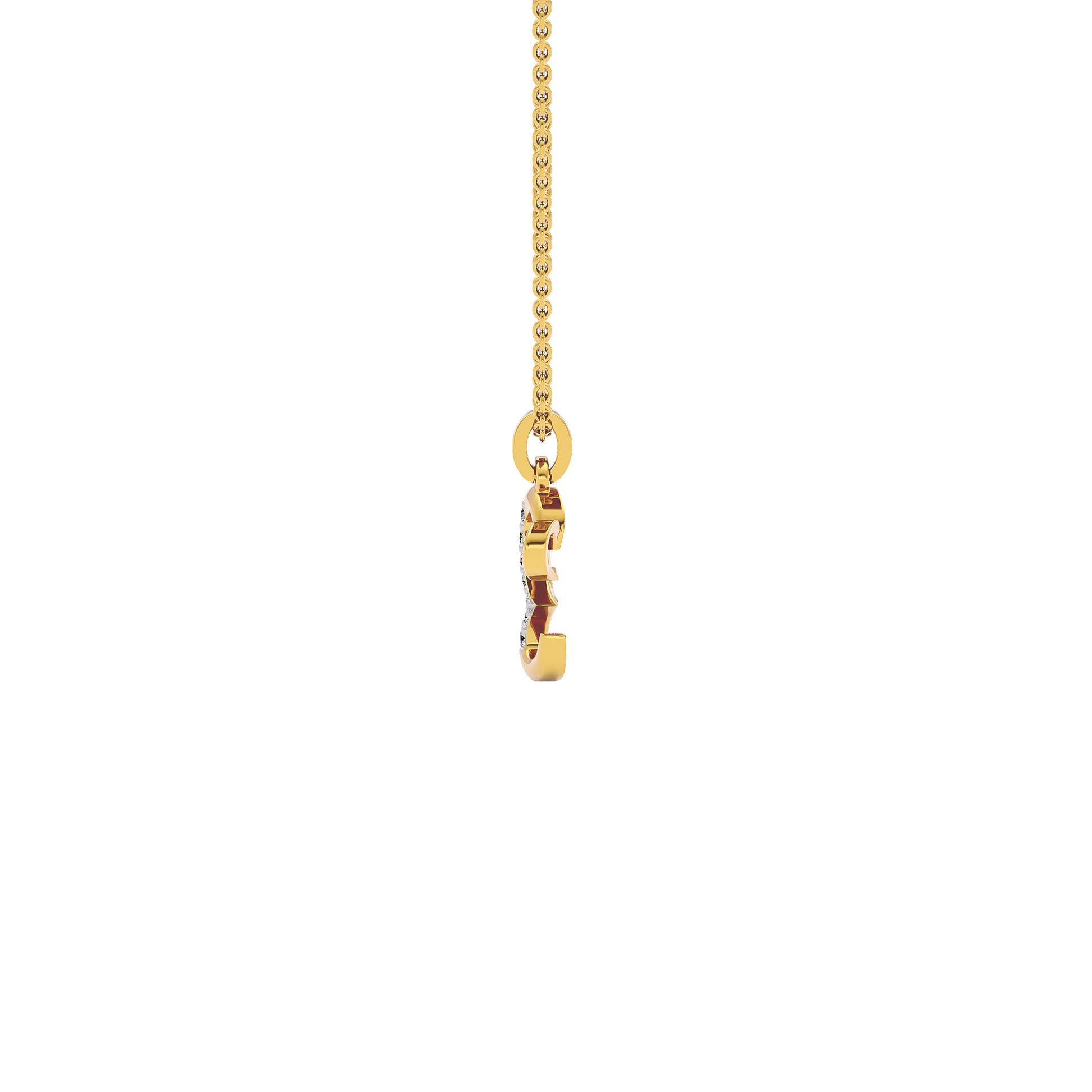 Extraordinary ‘E’ Diamond Pendant 18 KT / Yellow Gold
