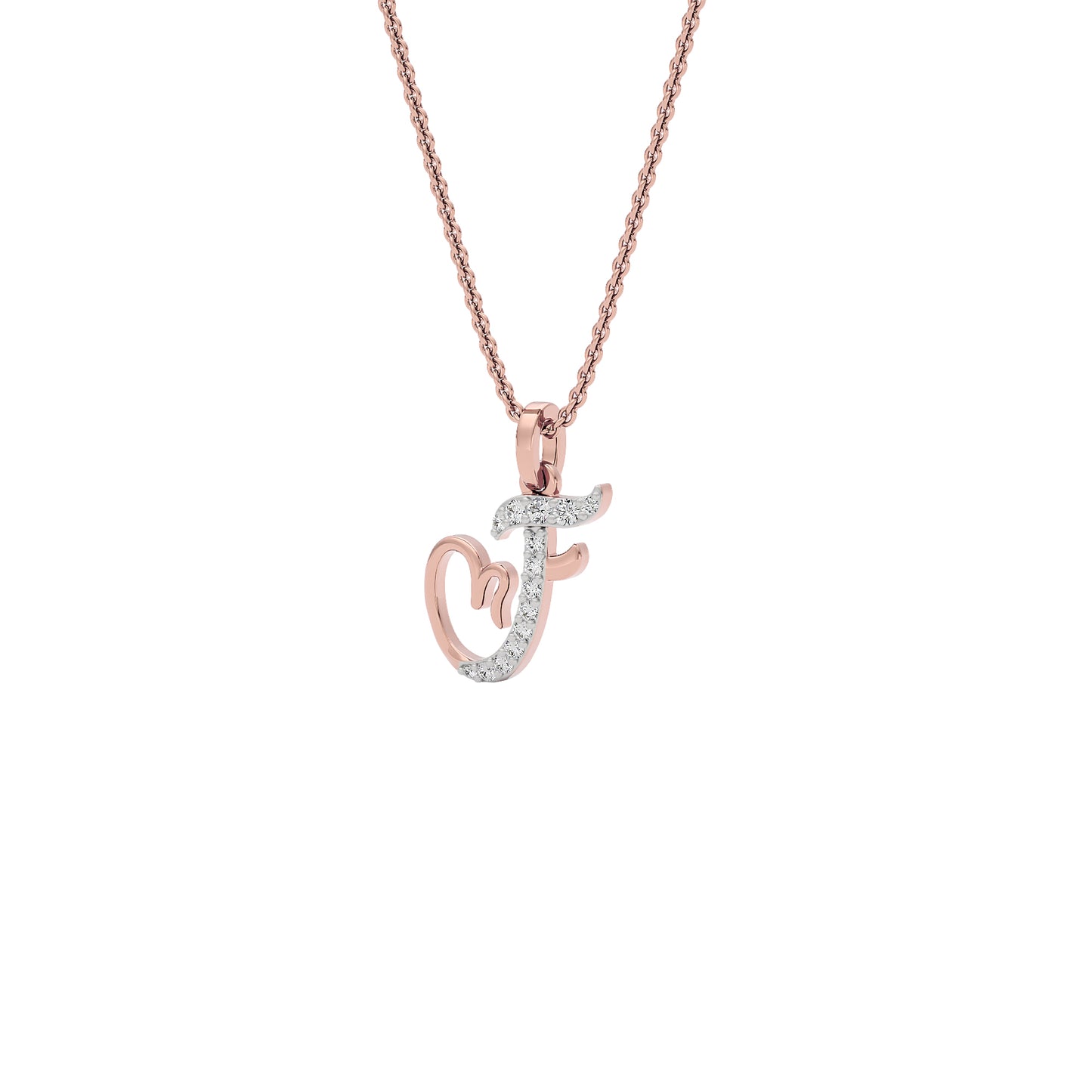 Fearless ‘F’ Diamond Pendant 18 KT / Rose Gold