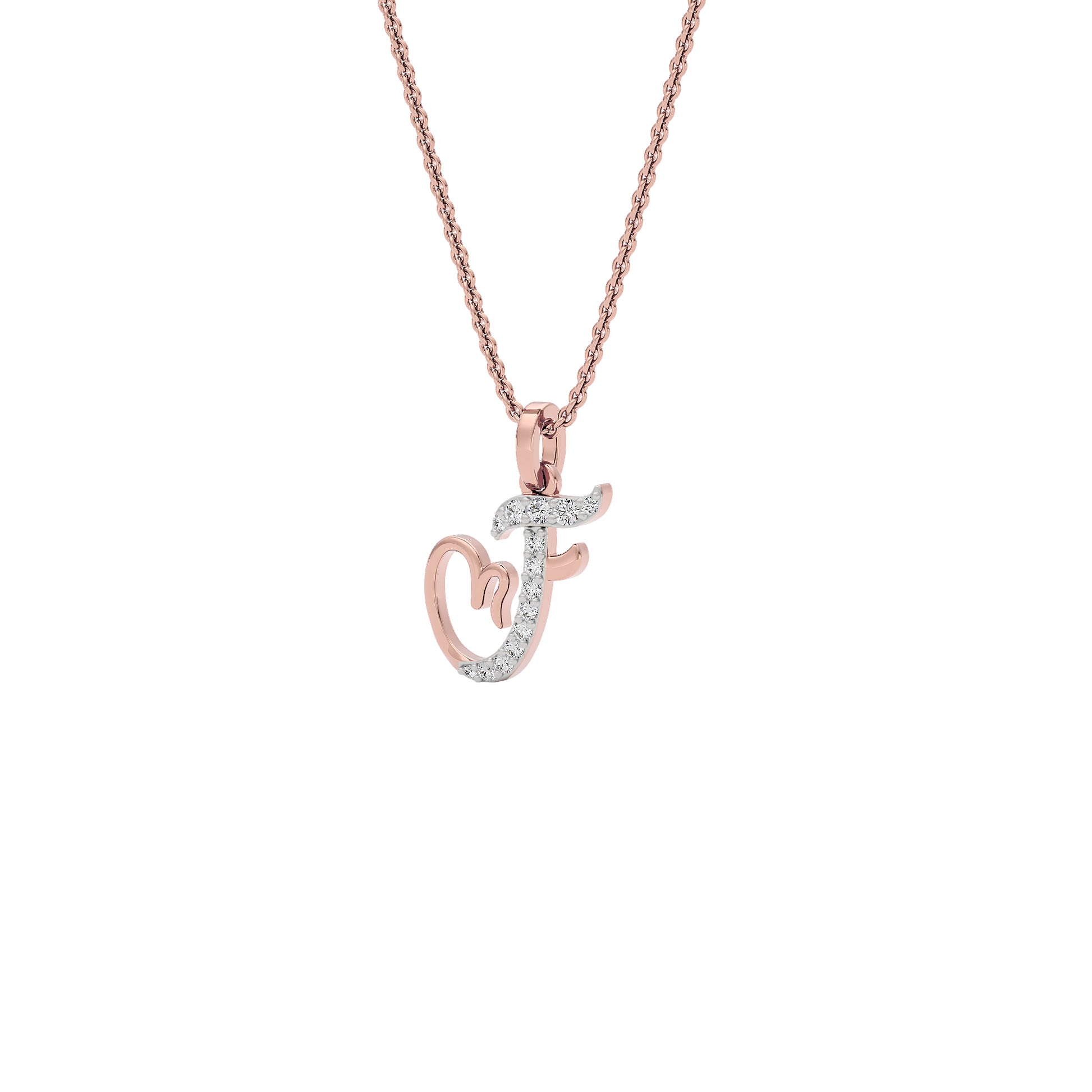 Fearless ‘F’ Diamond Pendant 18 KT / Rose Gold