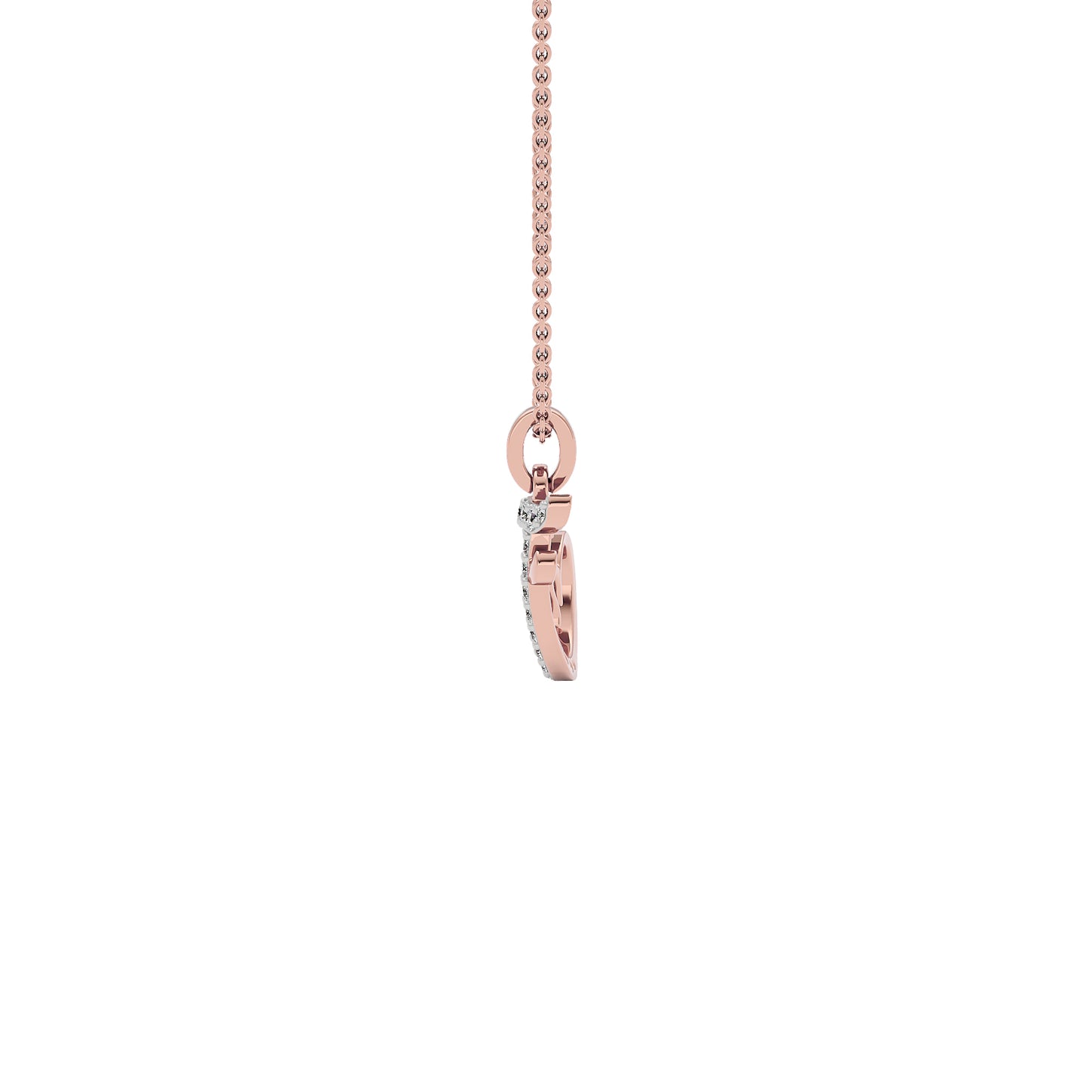 Fearless ‘F’ Diamond Pendant 18 KT / Rose Gold