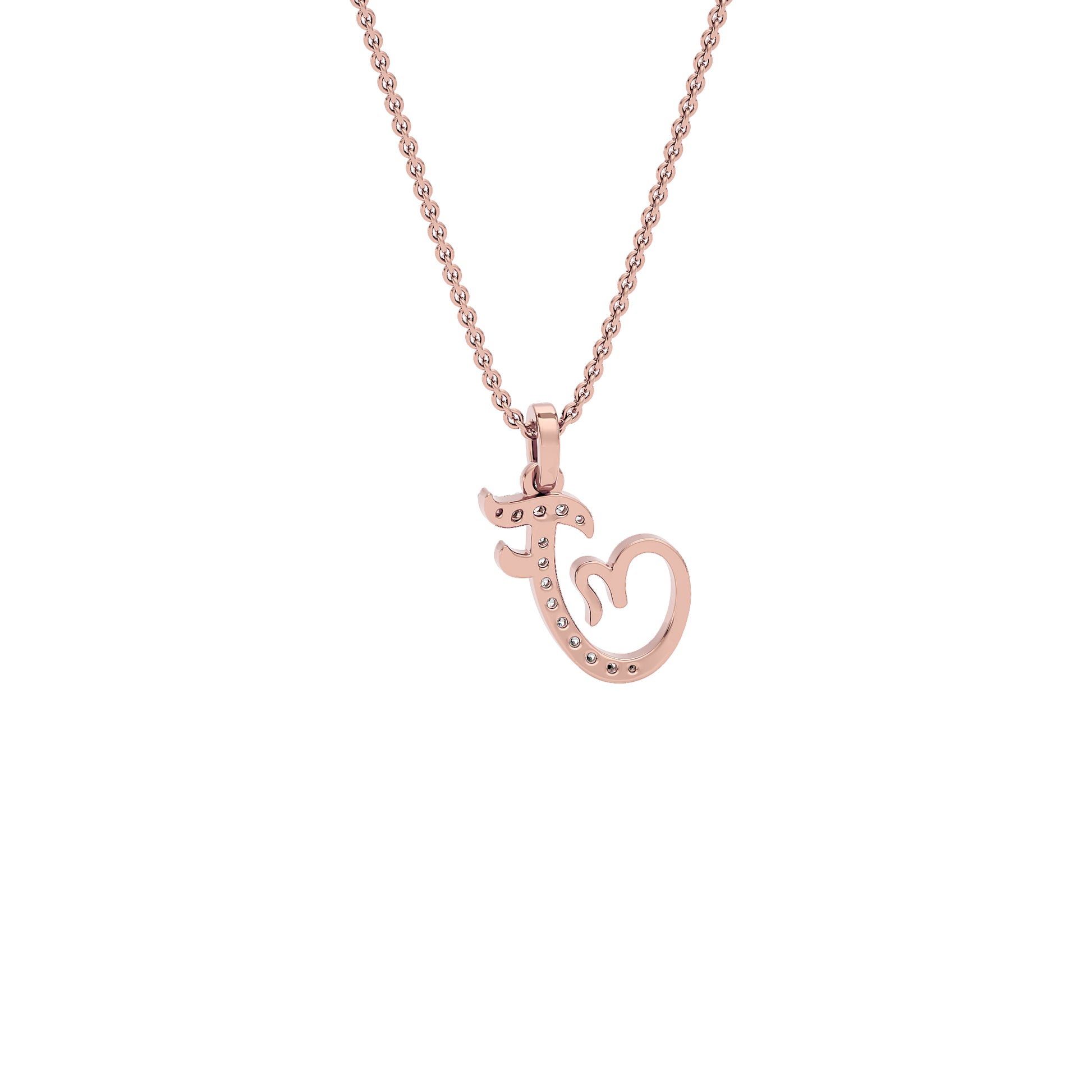 Fearless ‘F’ Diamond Pendant 18 KT / Rose Gold