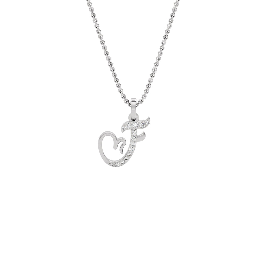 Fearless ‘F’ Diamond Pendant 18 KT / White Gold
