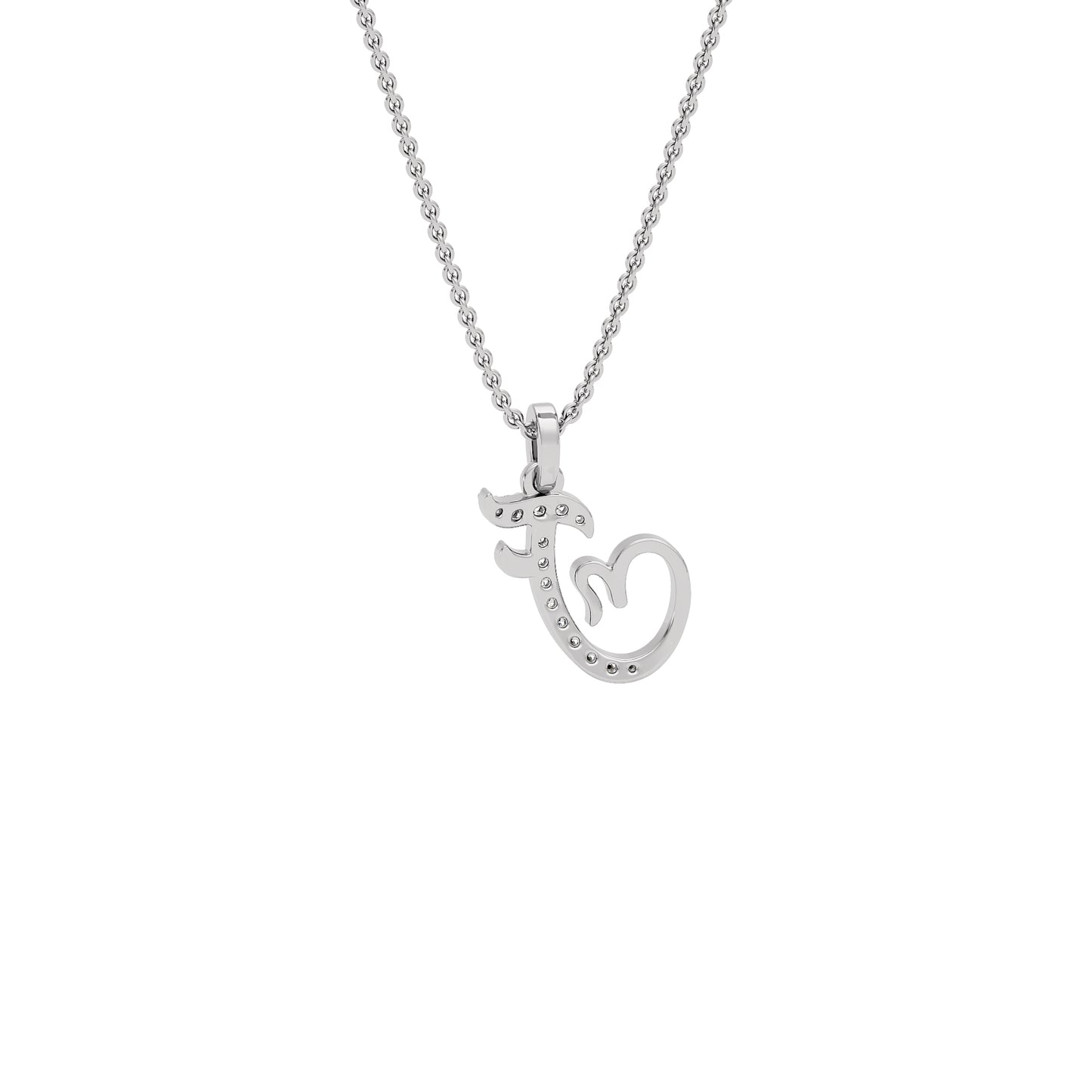 Fearless ‘F’ Diamond Pendant 18 KT / White Gold