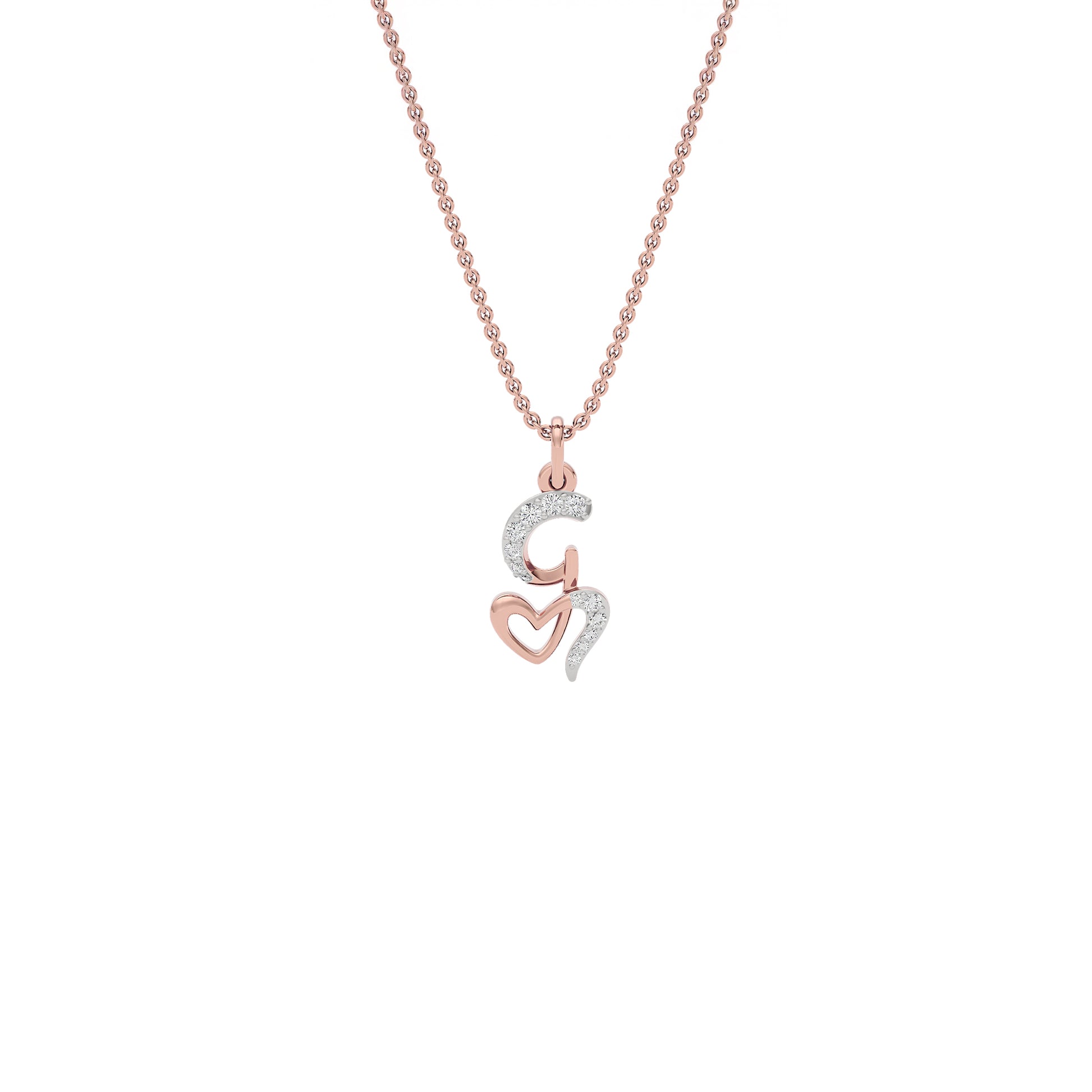 Glow-getter ‘G’ Diamond Pendant 18 KT / Rose Gold