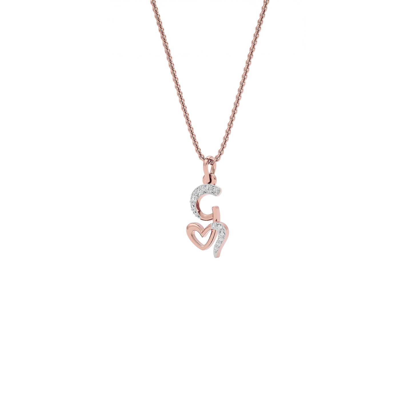 Glow-getter ‘G’ Diamond Pendant 18 KT / Rose Gold