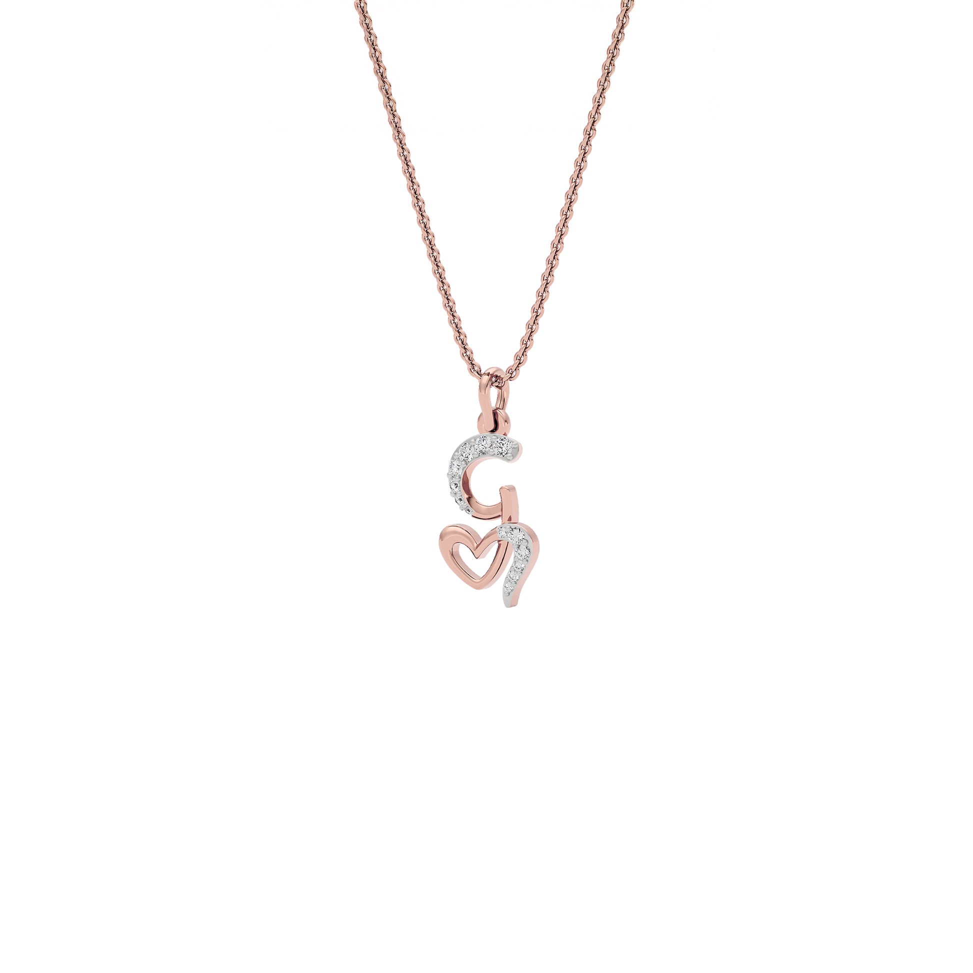 Glow-getter ‘G’ Diamond Pendant 18 KT / Rose Gold