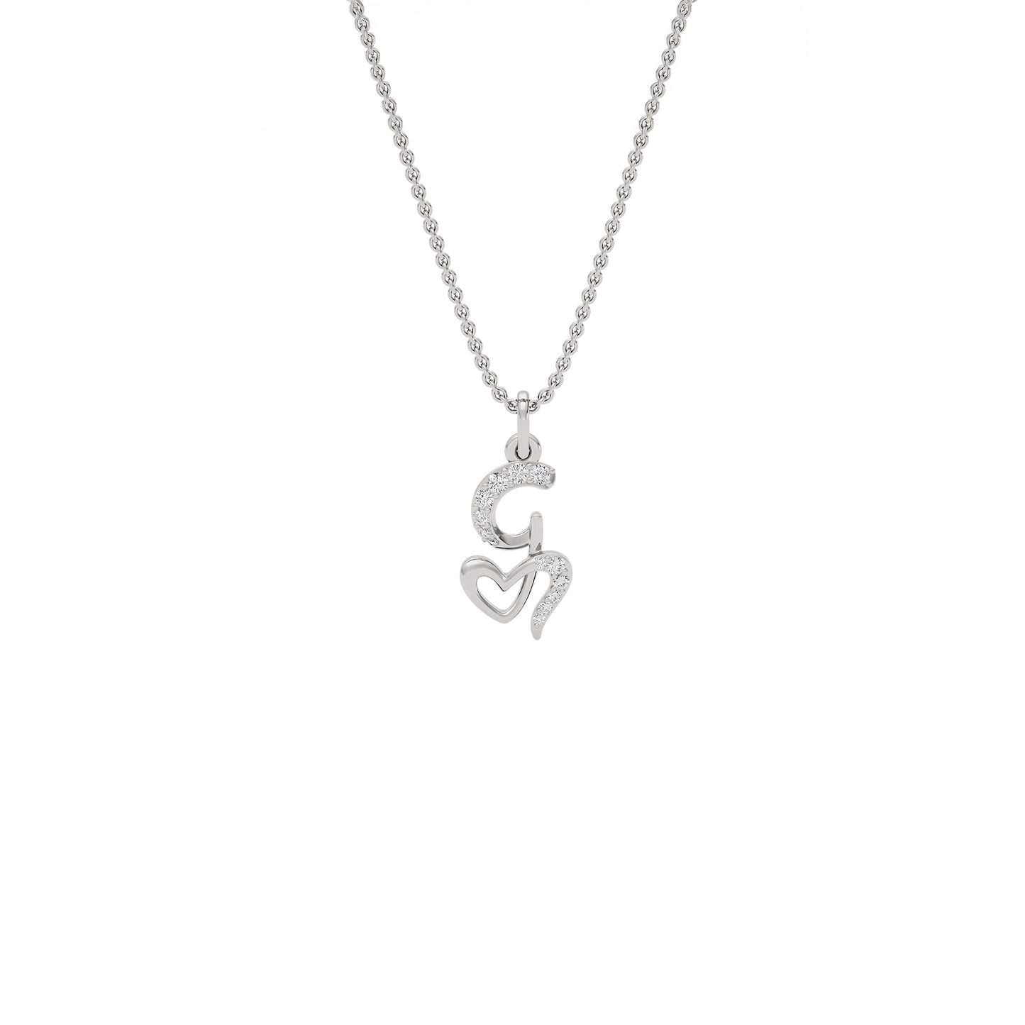 Glow-getter ‘G’ Diamond Pendant 18 KT / White Gold