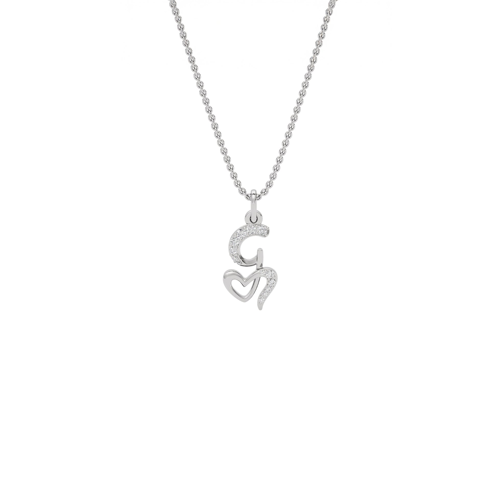 Glow-getter ‘G’ Diamond Pendant 18 KT / White Gold
