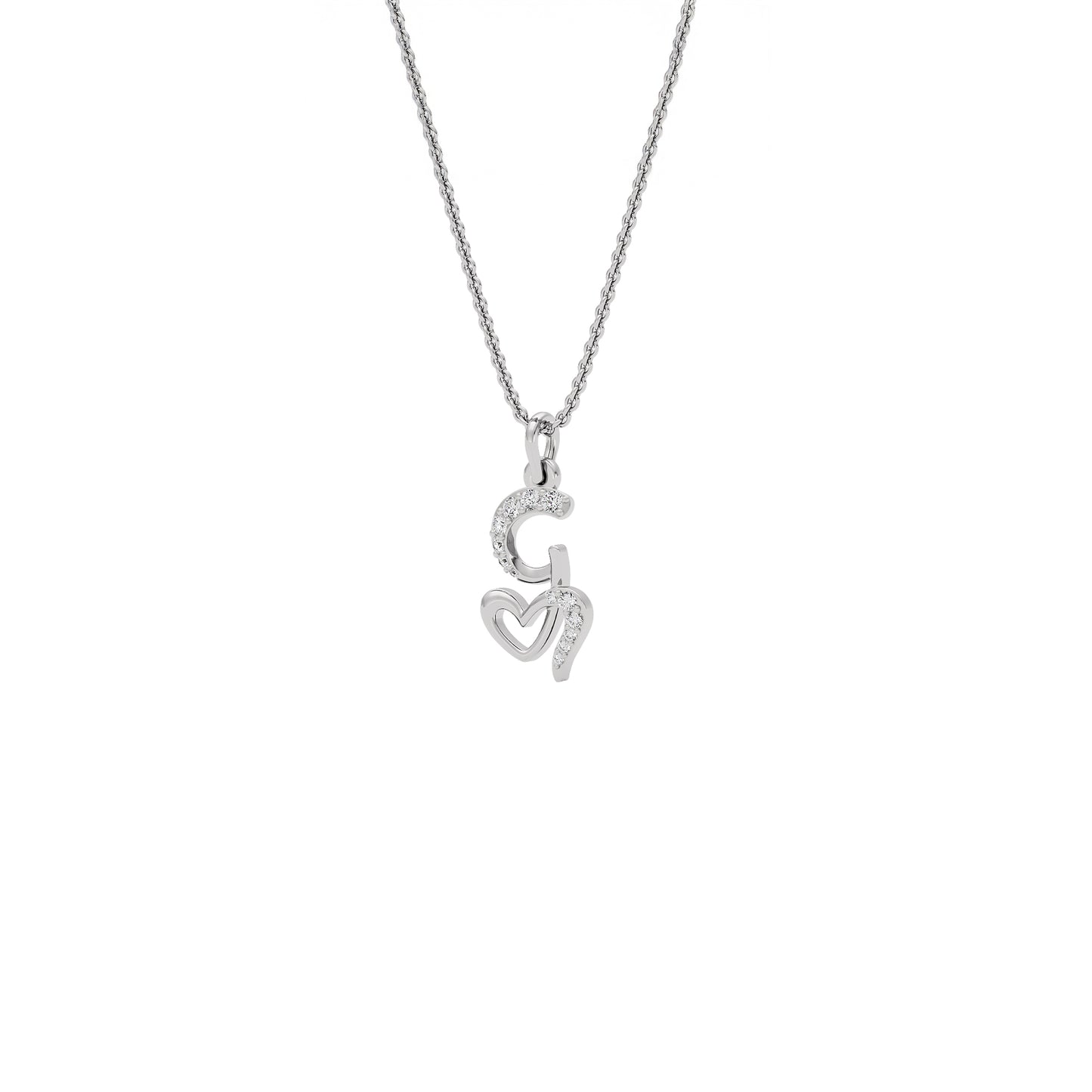 Glow-getter ‘G’ Diamond Pendant 18 KT / White Gold