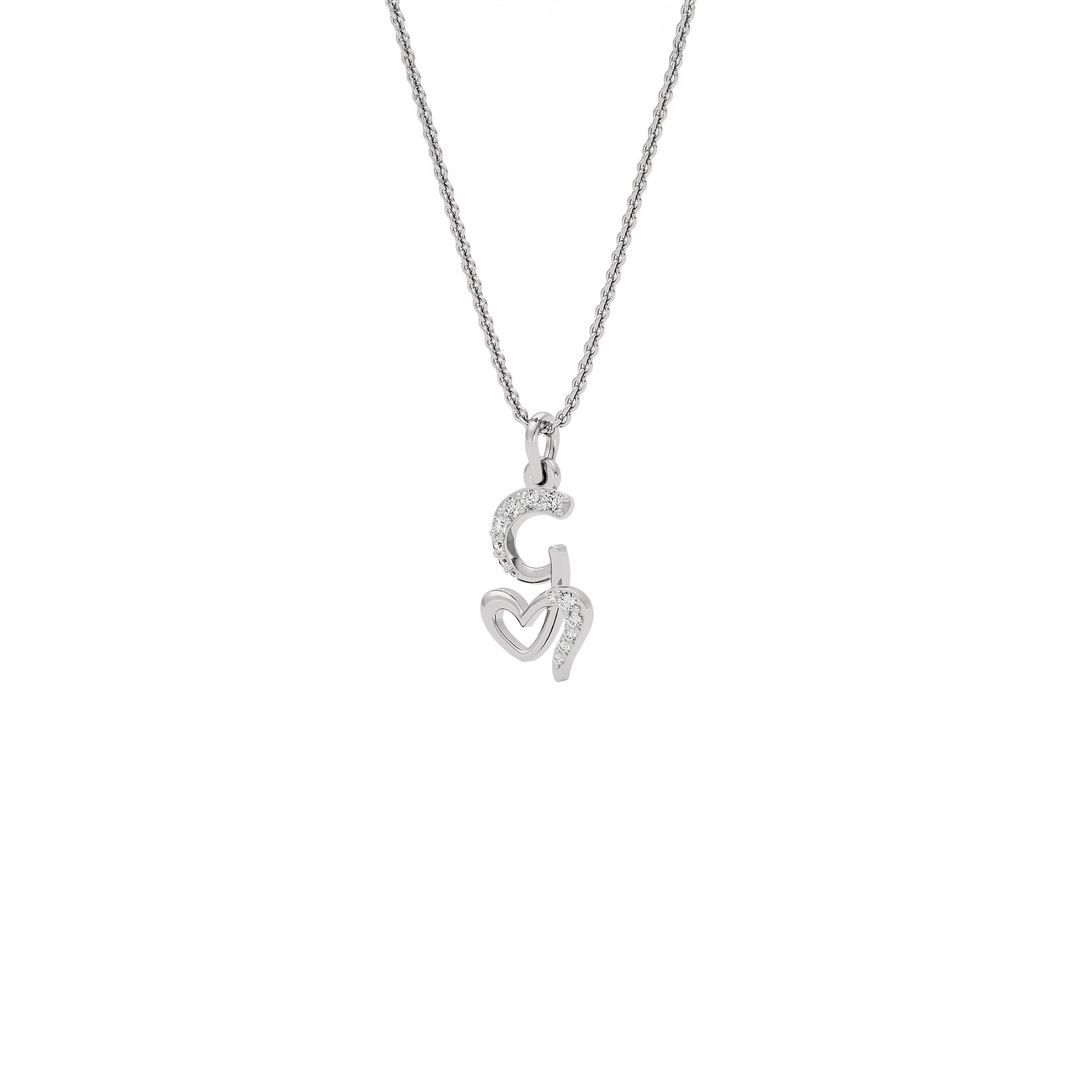 Glow-getter ‘G’ Diamond Pendant 18 KT / White Gold