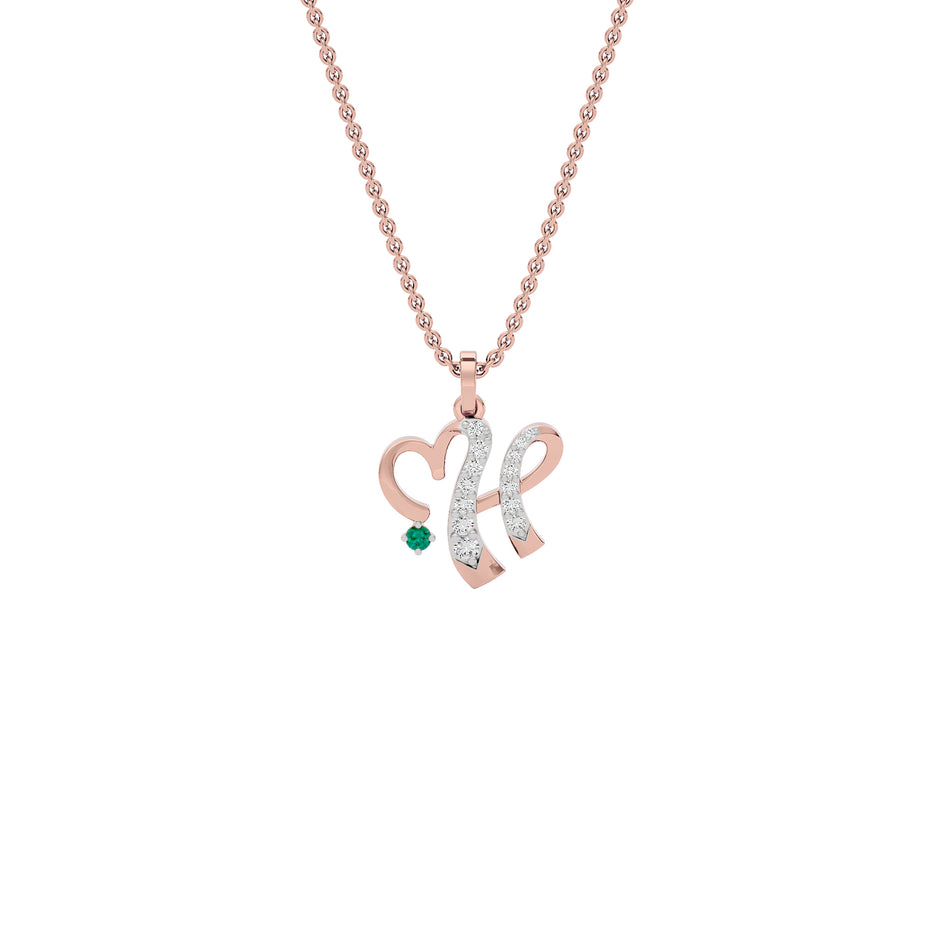 Humor at Heart ‘H’ Diamond Pendant 18 KT / Rose Gold