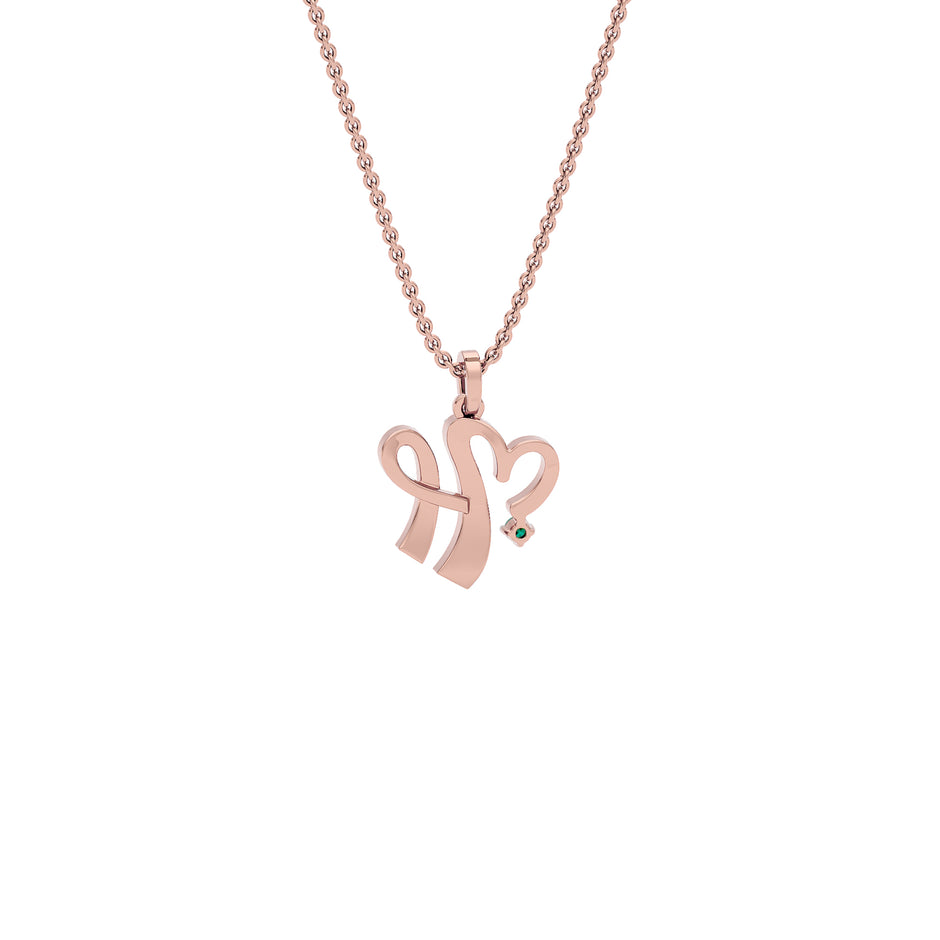Humor at Heart ‘H’ Diamond Pendant 18 KT / Rose Gold