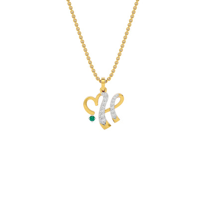 Humor at Heart ‘H’ Diamond Pendant 18 KT / Yellow Gold
