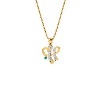 Humor at Heart ‘H’ Diamond Pendant 18 KT / Yellow Gold