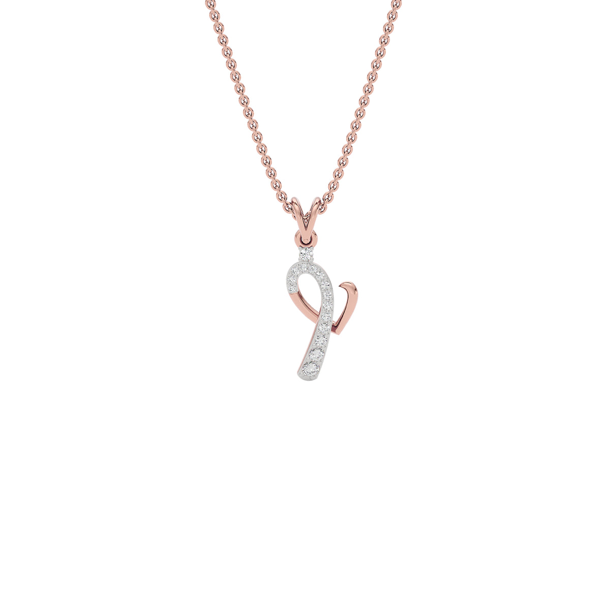 Independent ‘I’ Diamond Pendant 18 KT / Rose Gold