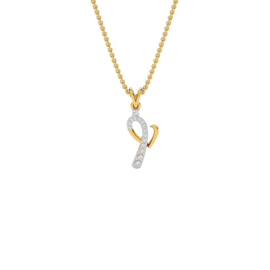 Independent ‘I’ Diamond Pendant 18 KT / Yellow Gold