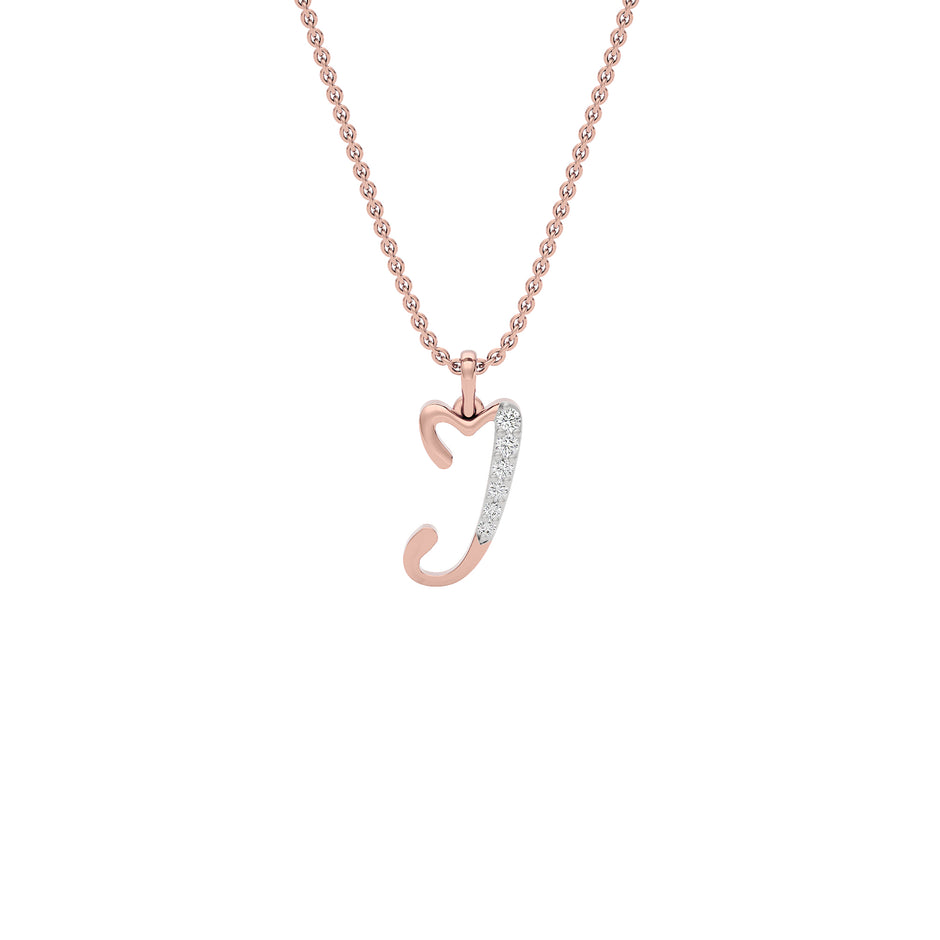 Jubliant ‘J’ Diamond Pendant 18 KT / Rose Gold