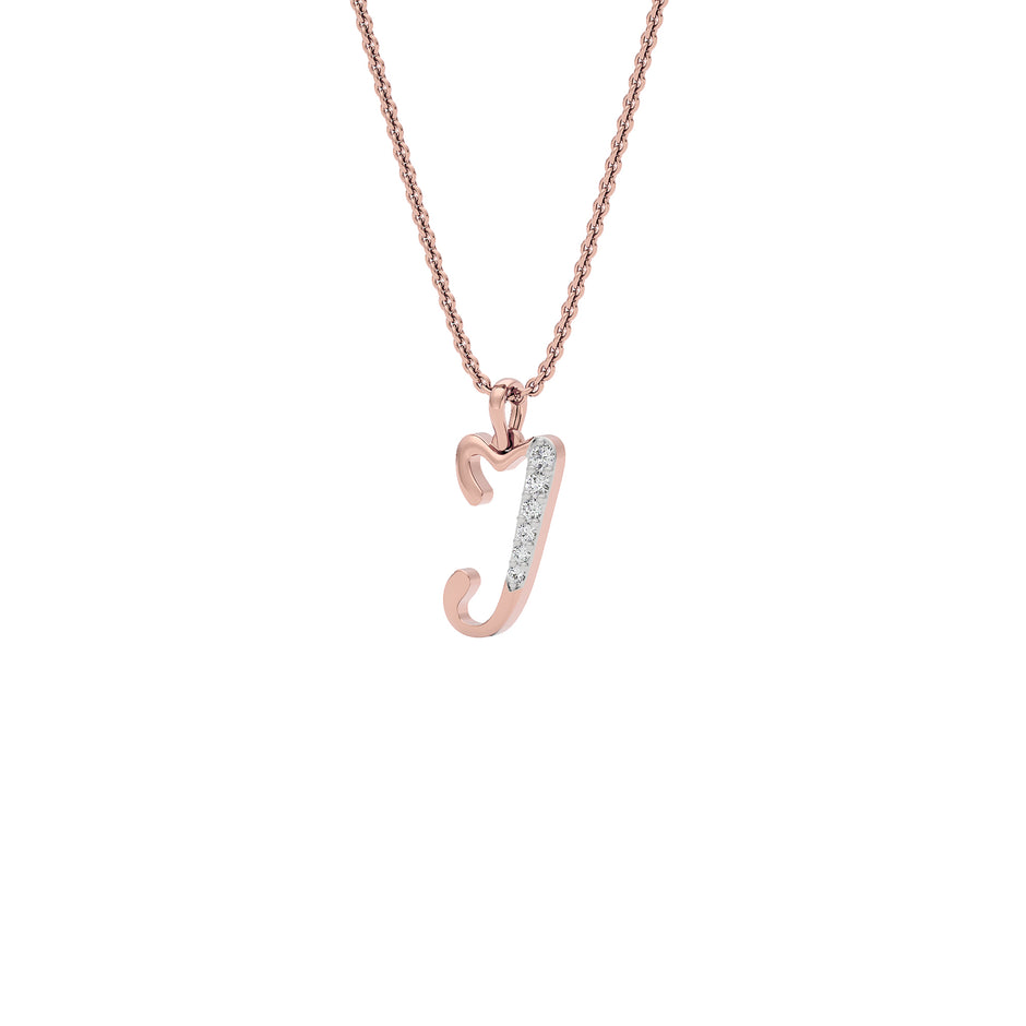 Jubliant ‘J’ Diamond Pendant 18 KT / Rose Gold