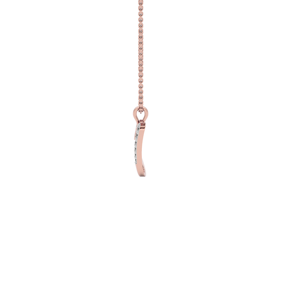 Jubliant ‘J’ Diamond Pendant 18 KT / Rose Gold