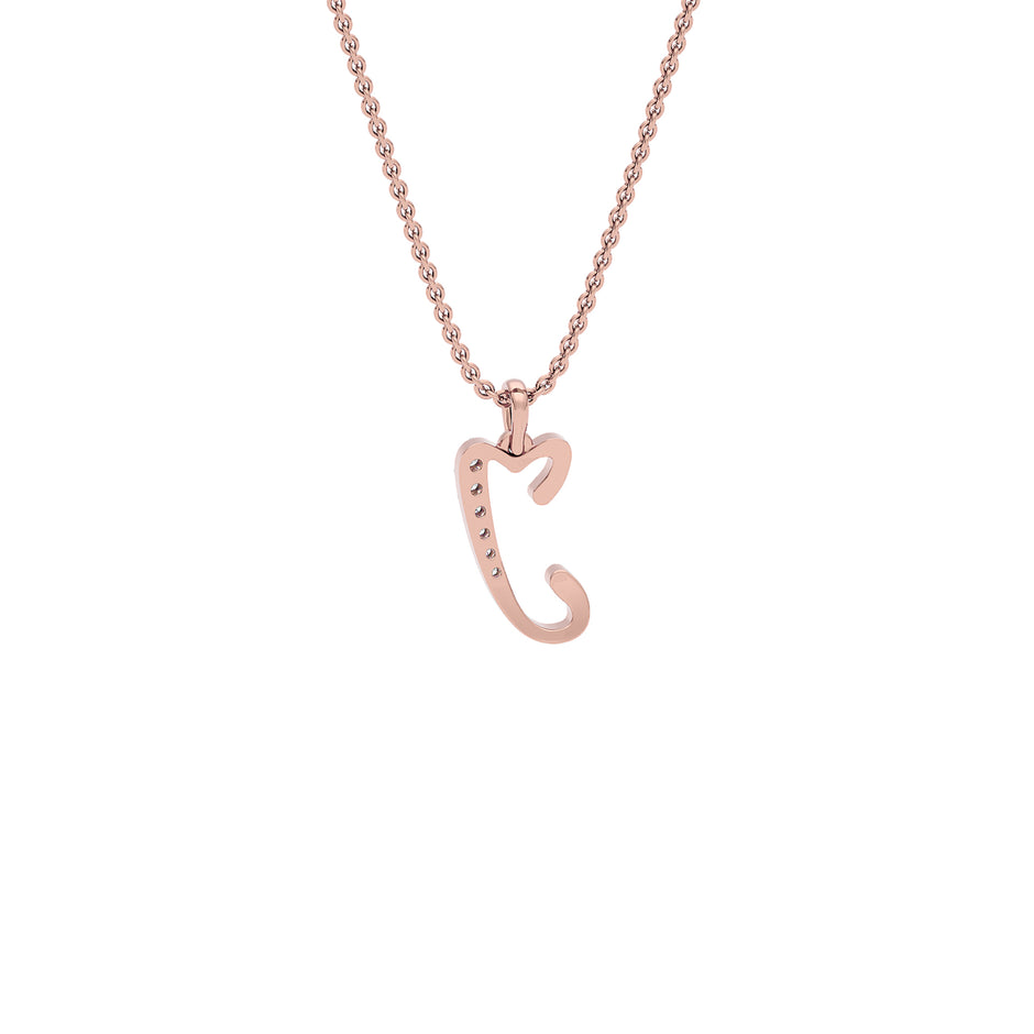 Jubliant ‘J’ Diamond Pendant 18 KT / Rose Gold