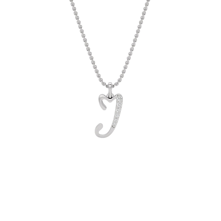 Jubliant ‘J’ Diamond Pendant 18 KT / White Gold