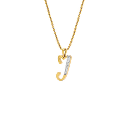 Jubliant ‘J’ Diamond Pendant 18 KT / Yellow Gold
