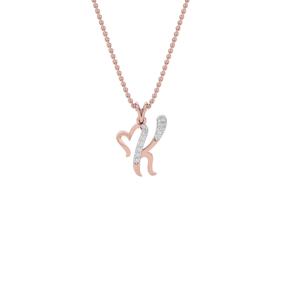 Kissable ‘K’ Diamond Pendant 18 KT / Rose Gold