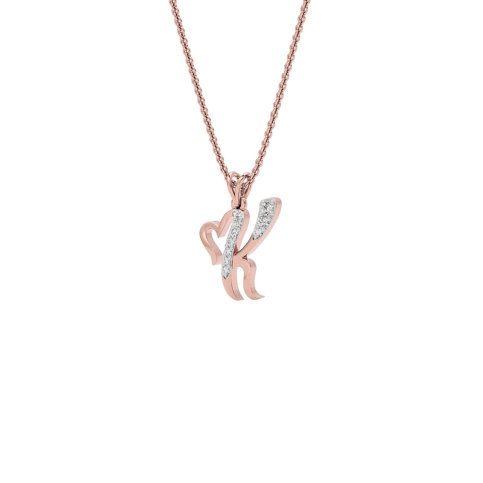 Kissable ‘K’ Diamond Pendant 18 KT / Rose Gold