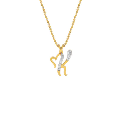 Kissable ‘K’ Diamond Pendant 18 KT / Yellow Gold