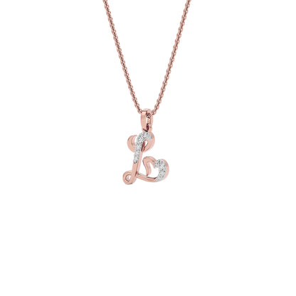 Lovely ‘L’ Diamond Pendant 18 KT / Rose Gold