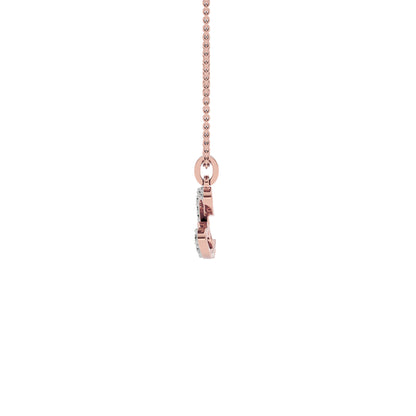 Lovely ‘L’ Diamond Pendant 18 KT / Rose Gold