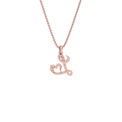 Lovely ‘L’ Diamond Pendant 18 KT / Rose Gold