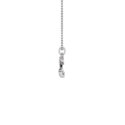 Lovely ‘L’ Diamond Pendant 18 KT / White Gold