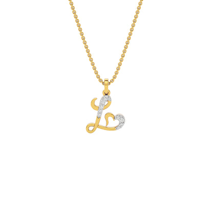 Lovely ‘L’ Diamond Pendant 18 KT / Yellow Gold