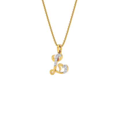 Lovely ‘L’ Diamond Pendant 18 KT / Yellow Gold