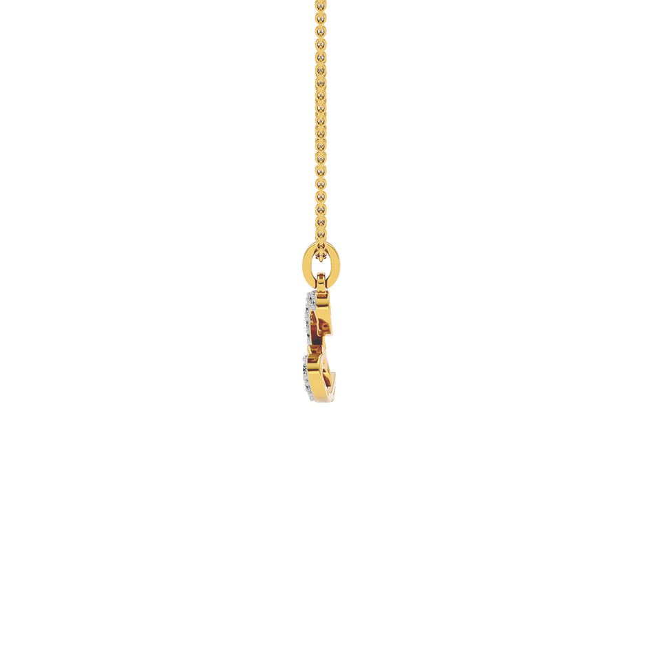Lovely ‘L’ Diamond Pendant 18 KT / Yellow Gold