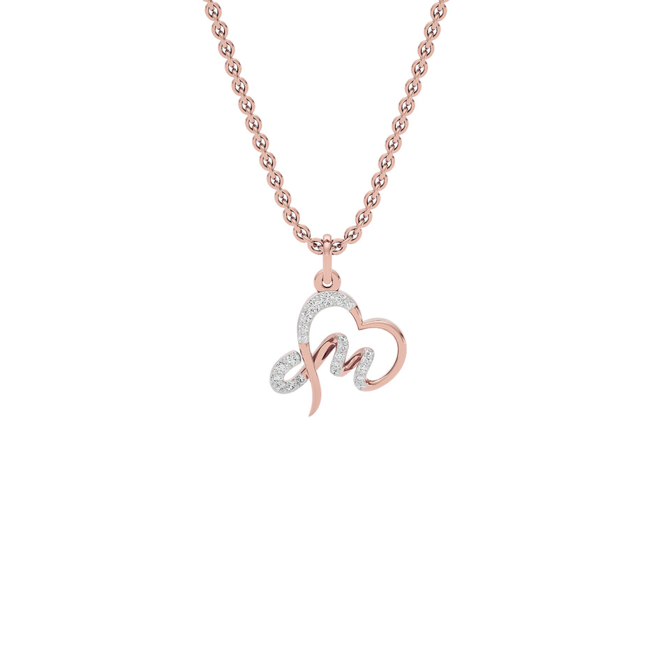 Mesmerizing ‘M’ Diamond Pendant 18 KT / Rose Gold