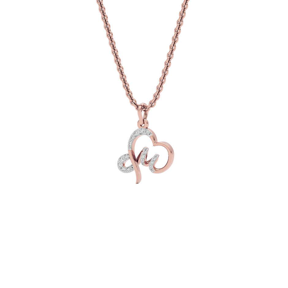 Mesmerizing ‘M’ Diamond Pendant 18 KT / Rose Gold