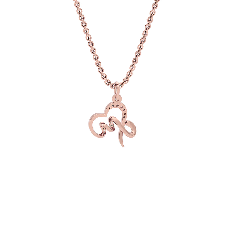 Mesmerizing ‘M’ Diamond Pendant 18 KT / Rose Gold
