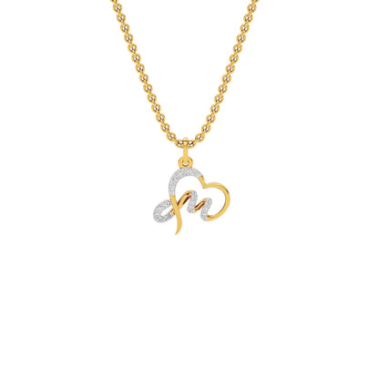 Mesmerizing ‘M’ Diamond Pendant 18 KT / Yellow Gold
