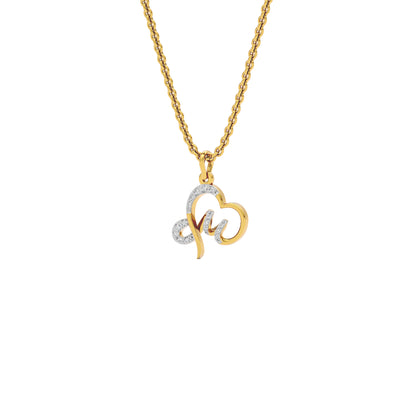Mesmerizing ‘M’ Diamond Pendant 18 KT / Yellow Gold