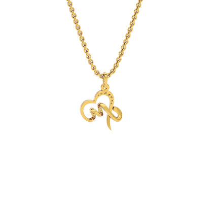 Mesmerizing ‘M’ Diamond Pendant 18 KT / Yellow Gold