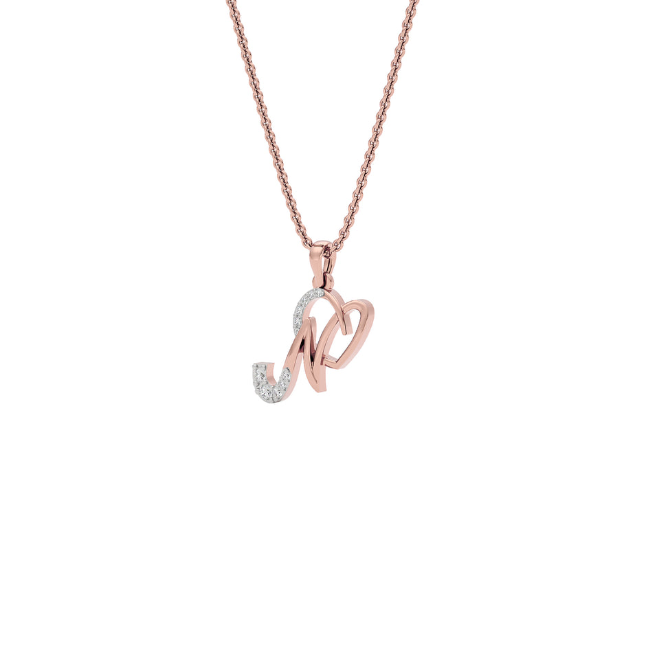 Noble ‘N’ Diamond Pendant 18 KT / Rose Gold