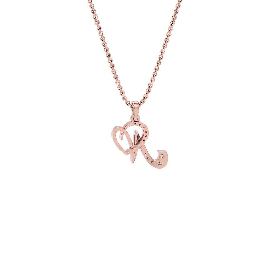 Noble ‘N’ Diamond Pendant 18 KT / Rose Gold