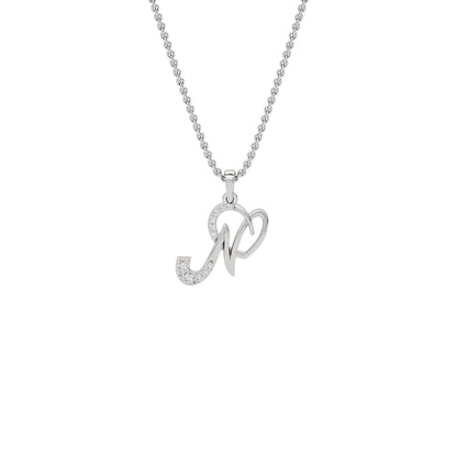 Noble ‘N’ Diamond Pendant 18 KT / White Gold