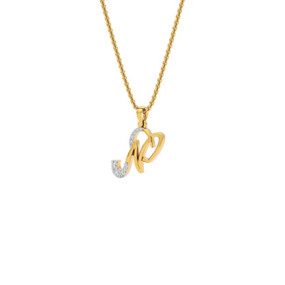 Noble ‘N’ Diamond Pendant 18 KT / Yellow Gold