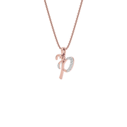Precious ‘P’ Diamond Pendant 18 KT / Rose Gold