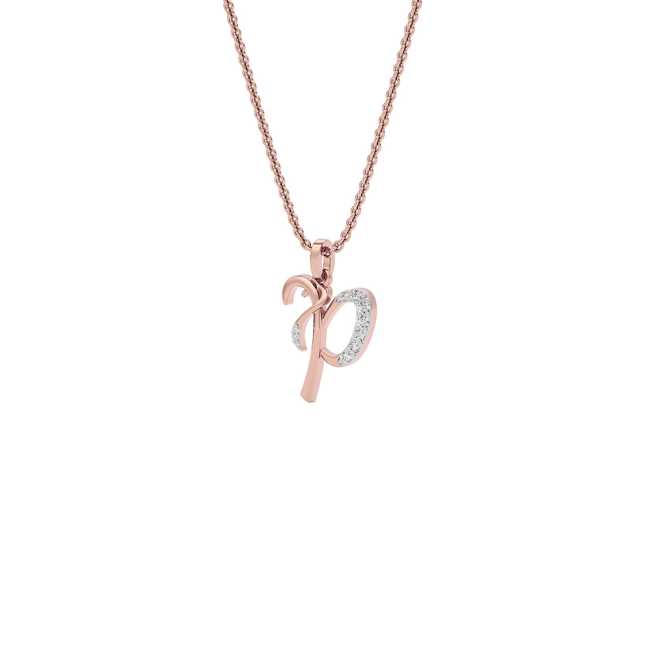 Precious ‘P’ Diamond Pendant 18 KT / Rose Gold
