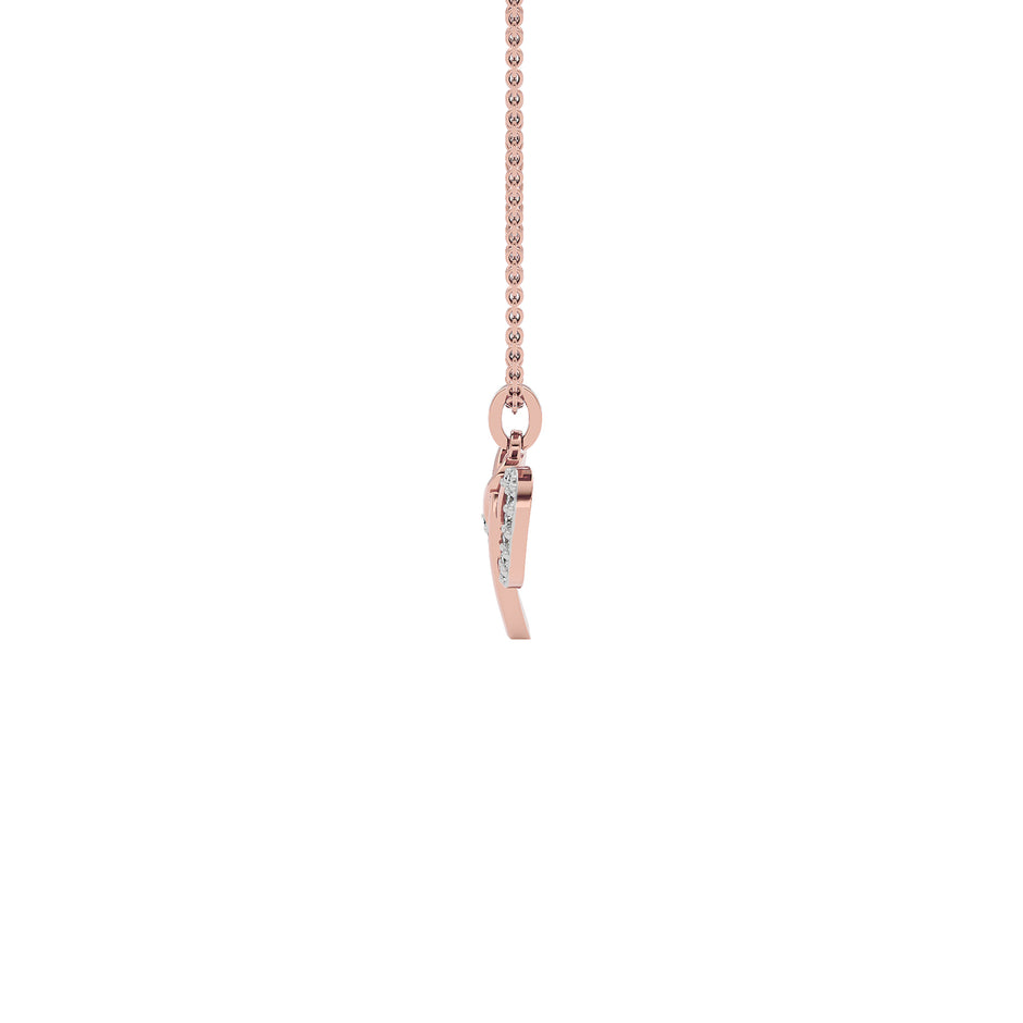 Precious ‘P’ Diamond Pendant 18 KT / Rose Gold