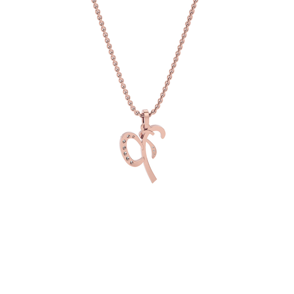 Precious ‘P’ Diamond Pendant 18 KT / Rose Gold